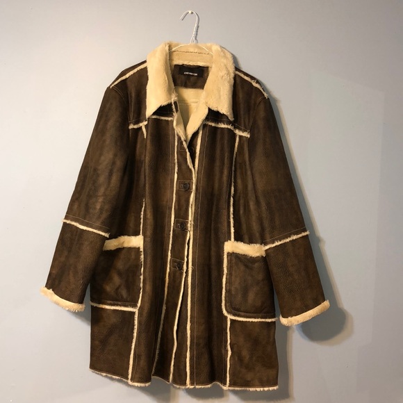 JONES NEW YORK fur shearling coat - Picture 1 of 2